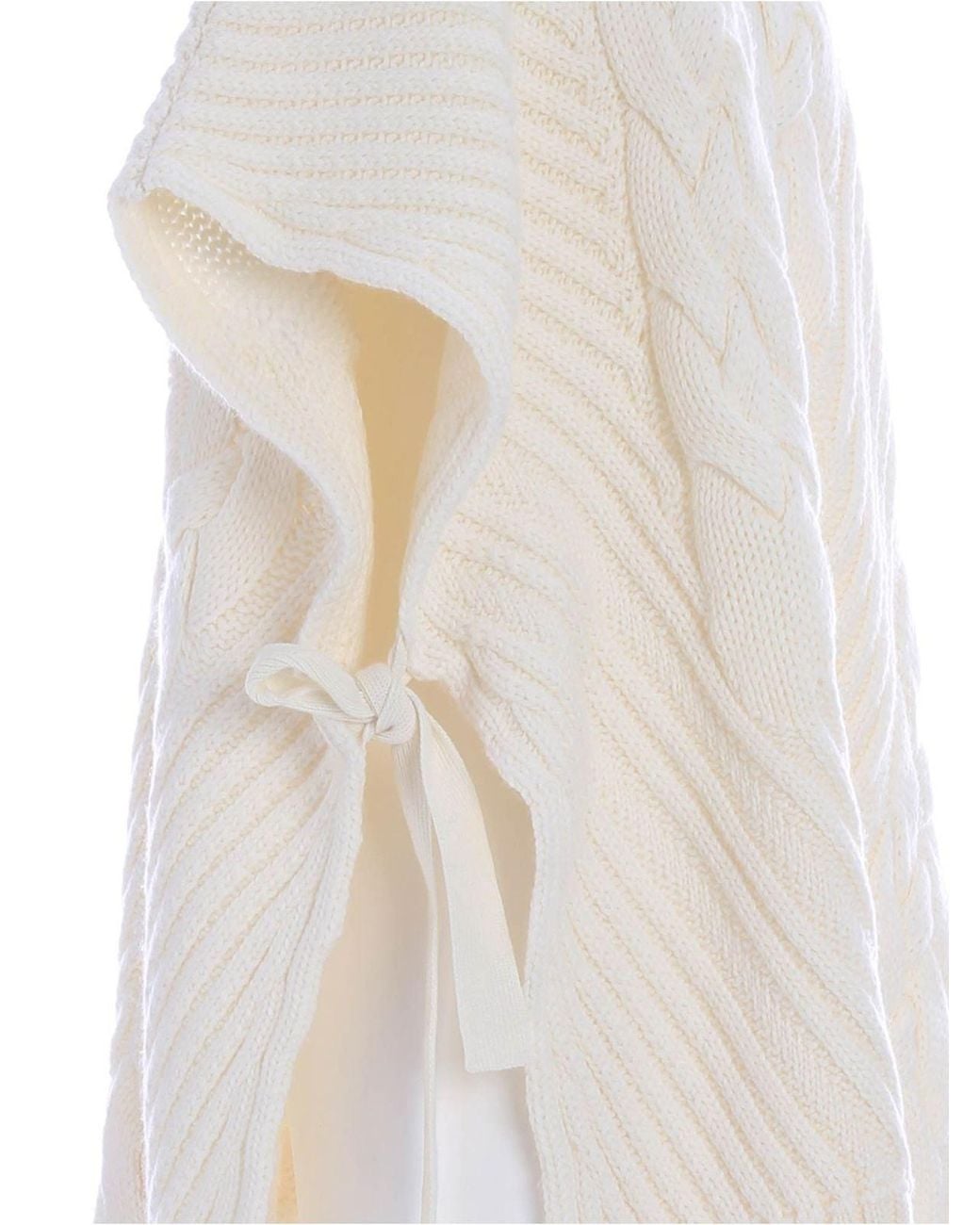 Vivetta White High Neck Poncho