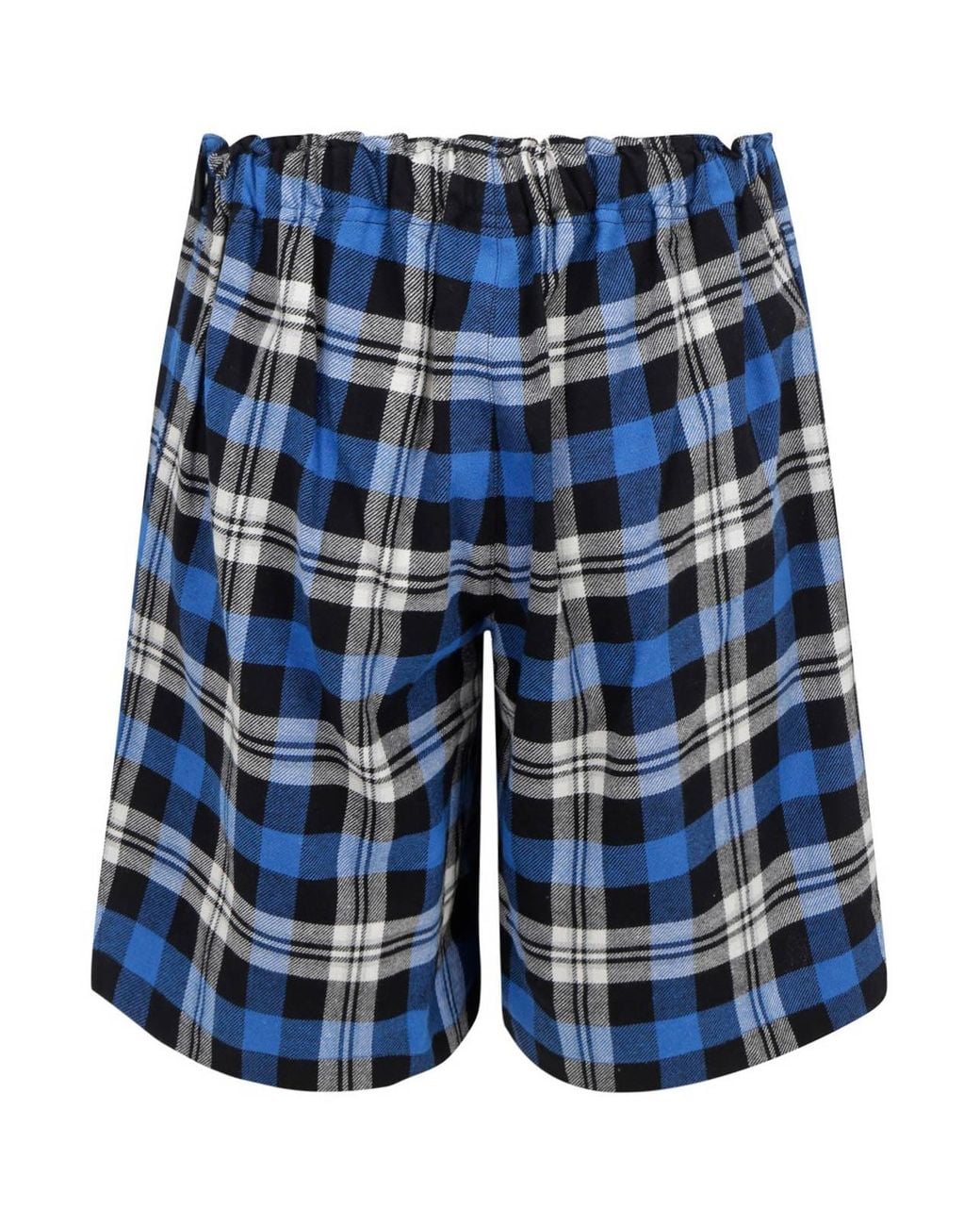 Marcelo Burlon Blue Checked Cotton Blend Shorts for men
