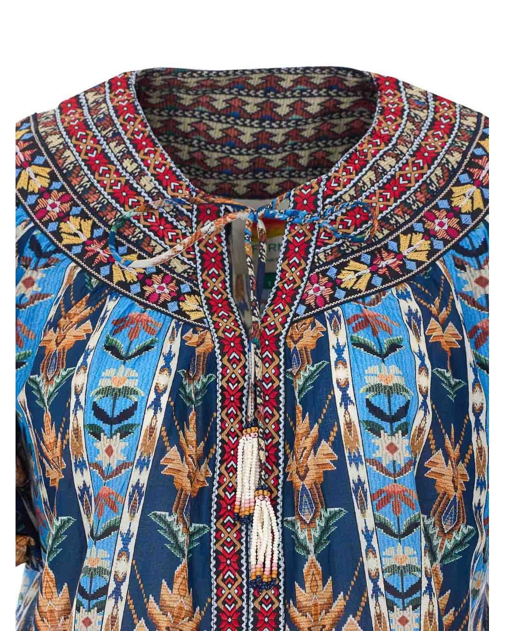 Farm Rio Blue Embroidered Shirt