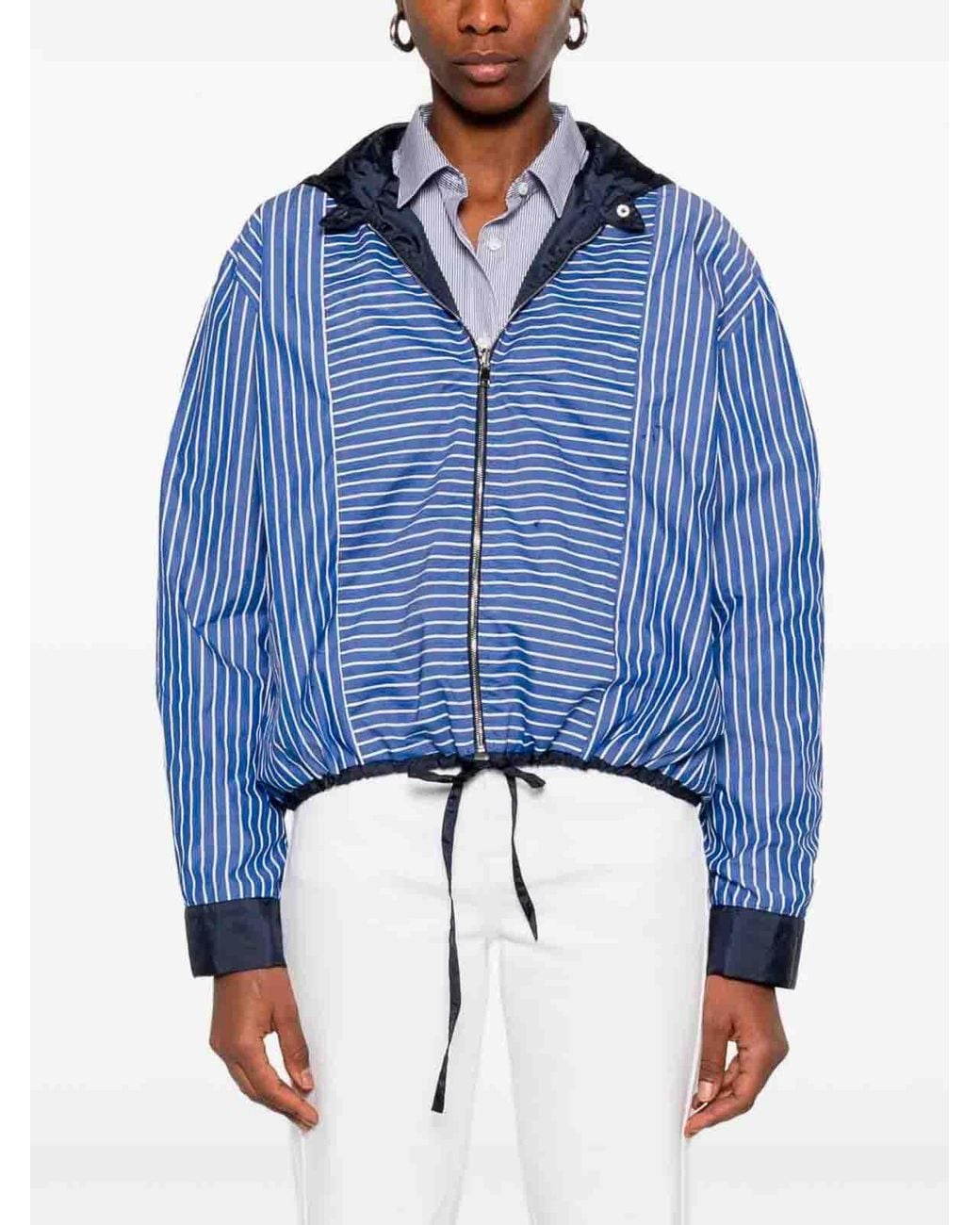 CUANTICO Blue Short Nylon Reversible Jacket With Hood