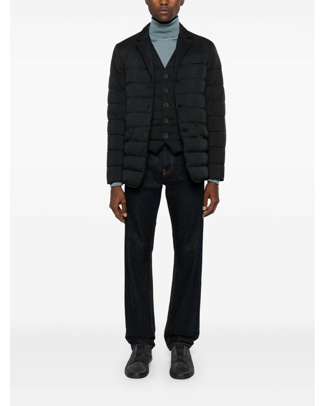 Herno Black Gilet for men