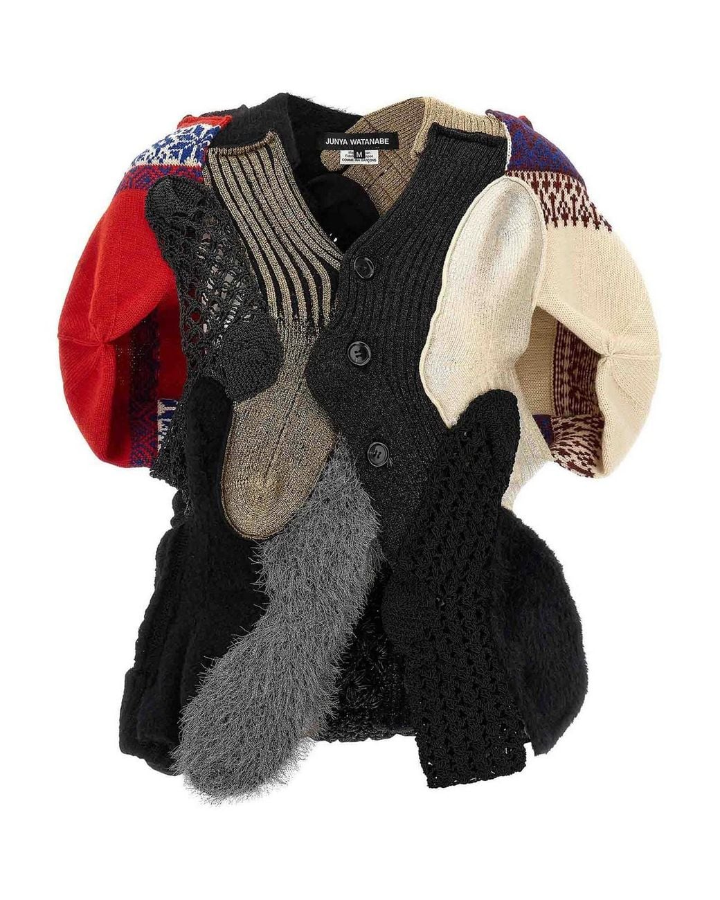 Junya Watanabe Black Patchwork Cardigan