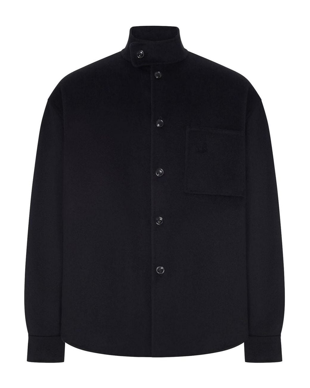 Giorgio Armani Blue Cloth Shirt Jacket With High Collar for men