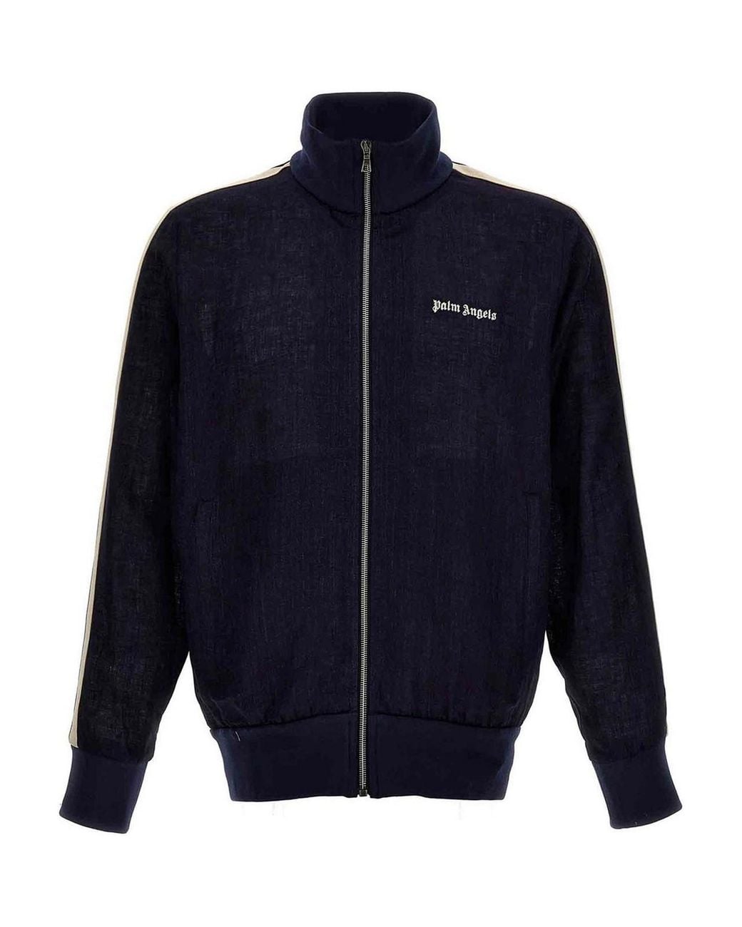Palm Angels Blue 'Classic Logo Linen Track' Sweatshirt for men