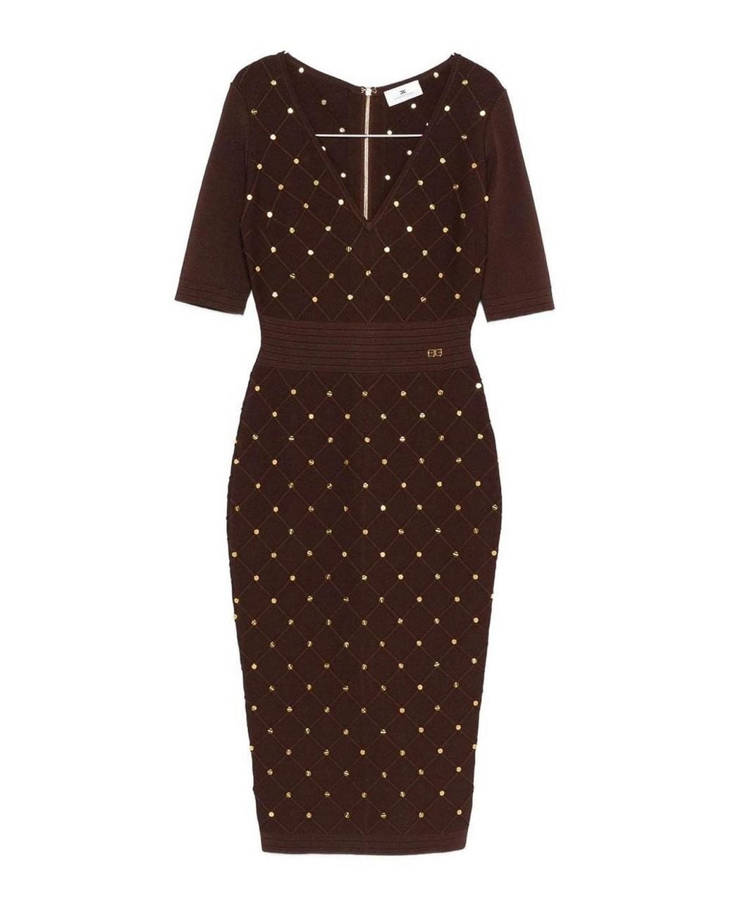 Elisabetta Franchi Brown Dress