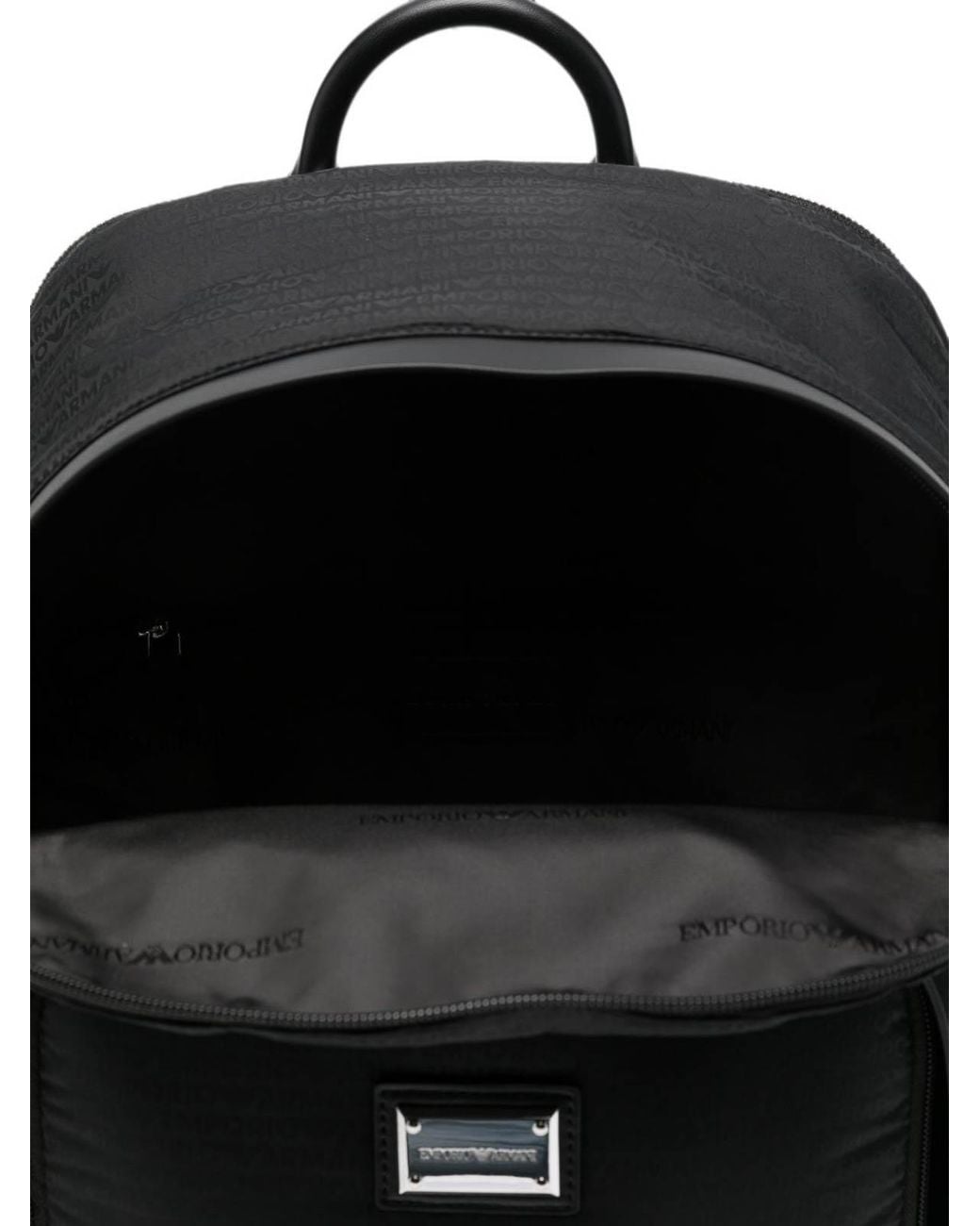 Emporio Armani Black Nylon Backpack for men