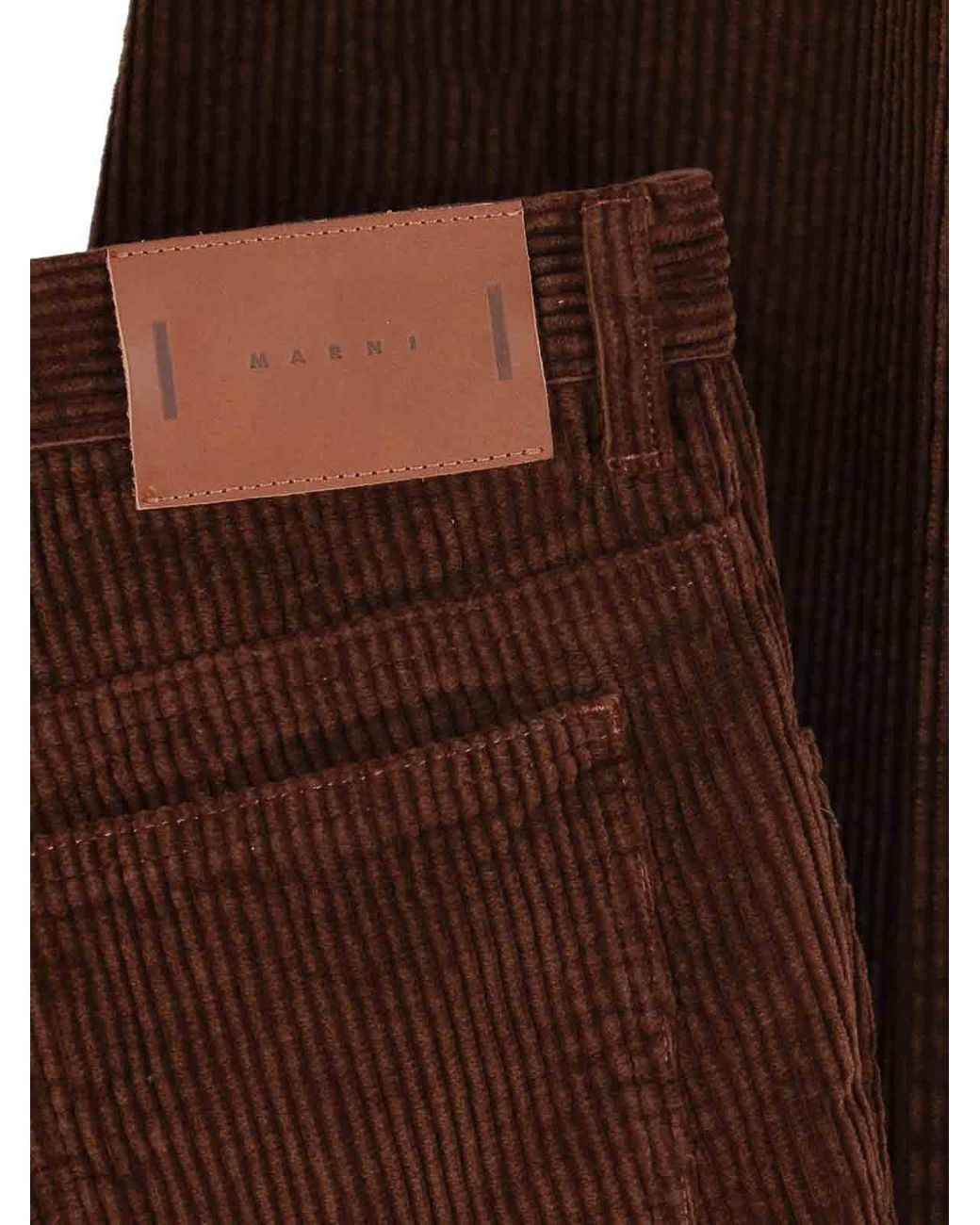 Marni Brown Velvet Trousers for men