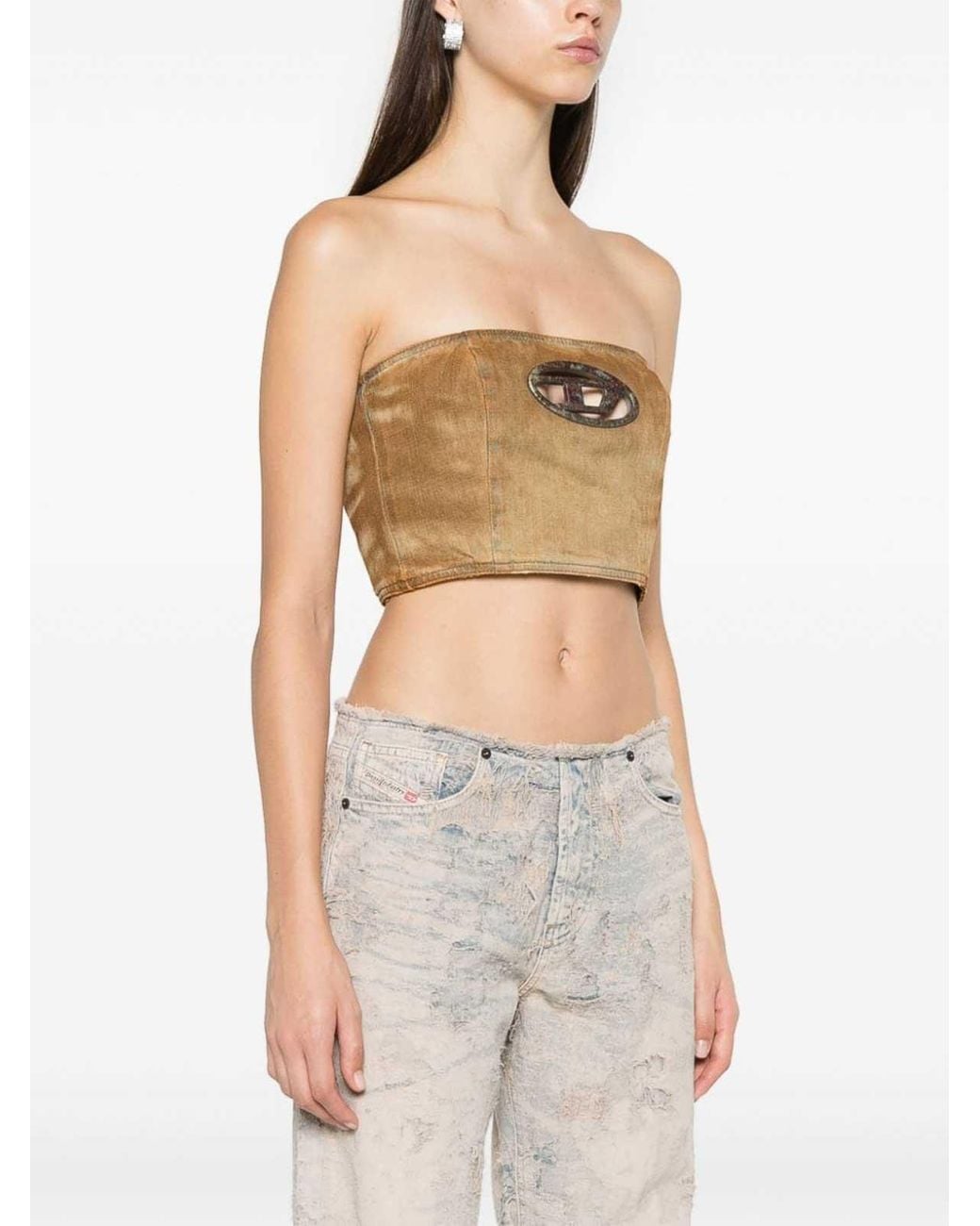 DIESEL Natural Faded-Effect Denim Top