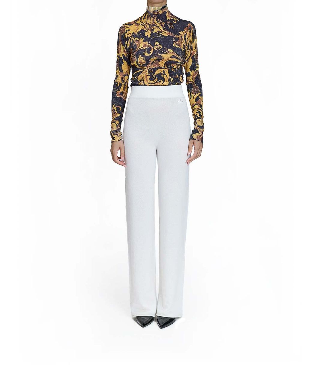 Genny White Cashmere Trousers