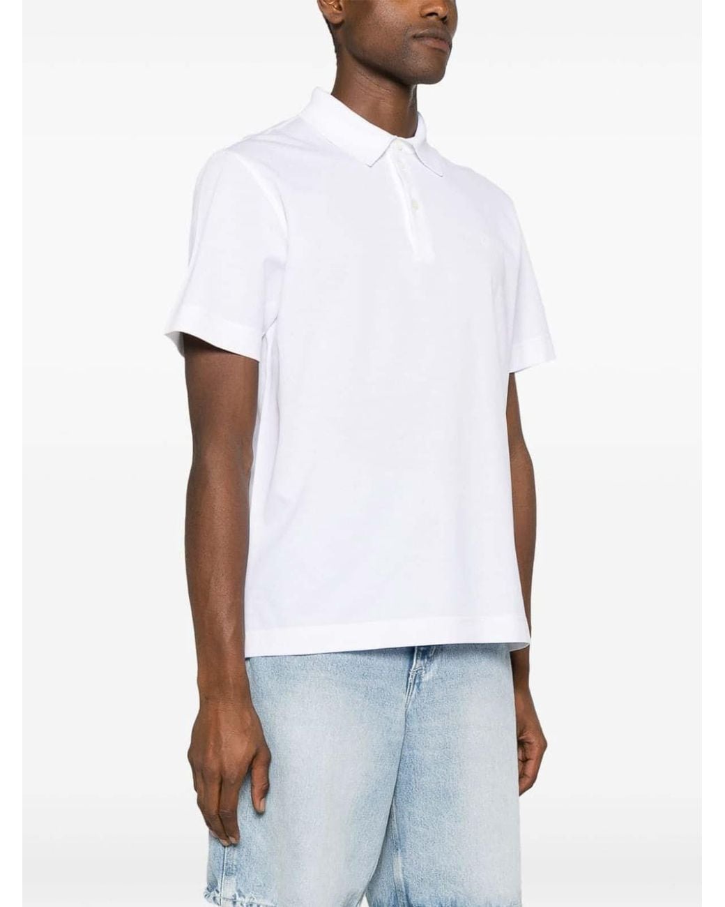 Givenchy White 4G Logo Cotton Polo Shirt for men