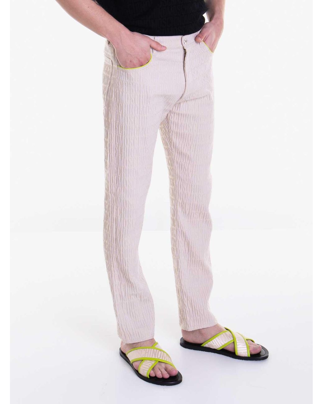 Moschino Natural Loose Fit Five Pocket Pants for men