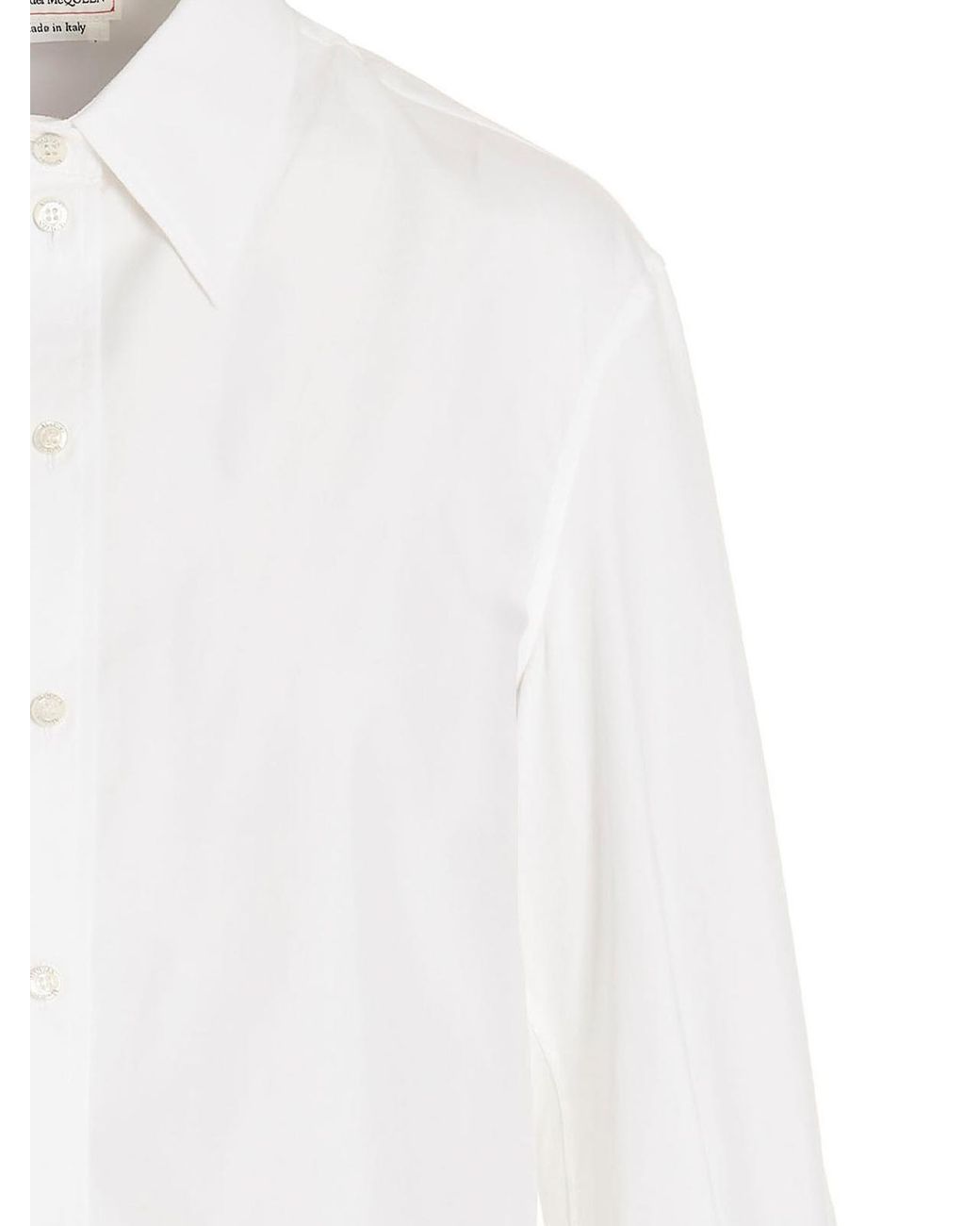 McQueen White Cotton Button-Down Shirt