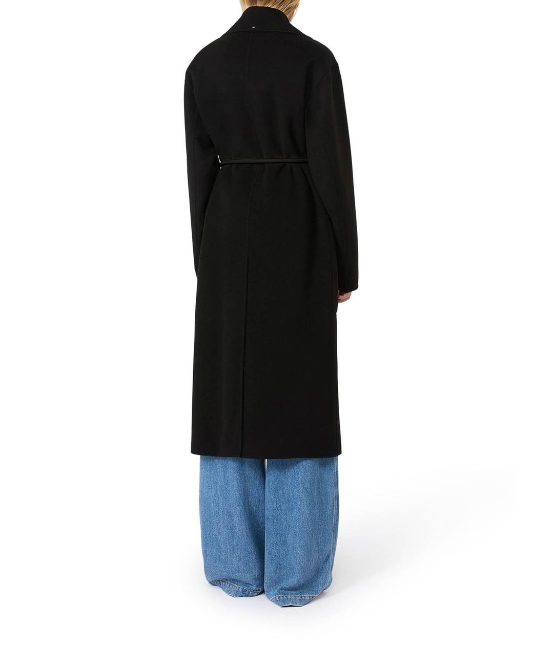 Sportmax Black Oversized Double Wool Coat