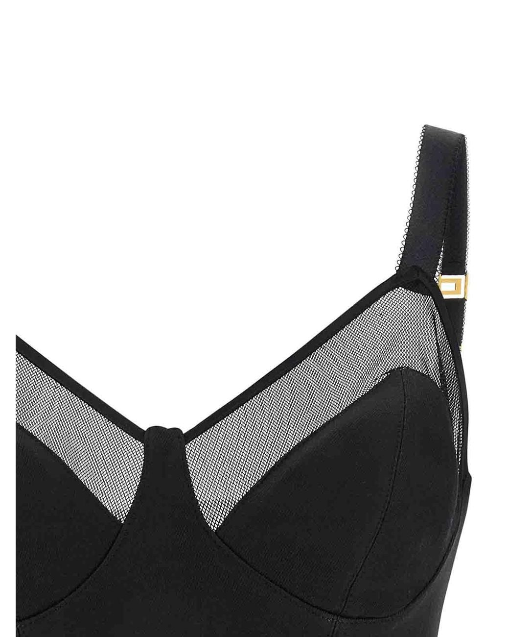 Elisabetta Franchi Black Cool Wool And Tulle Top