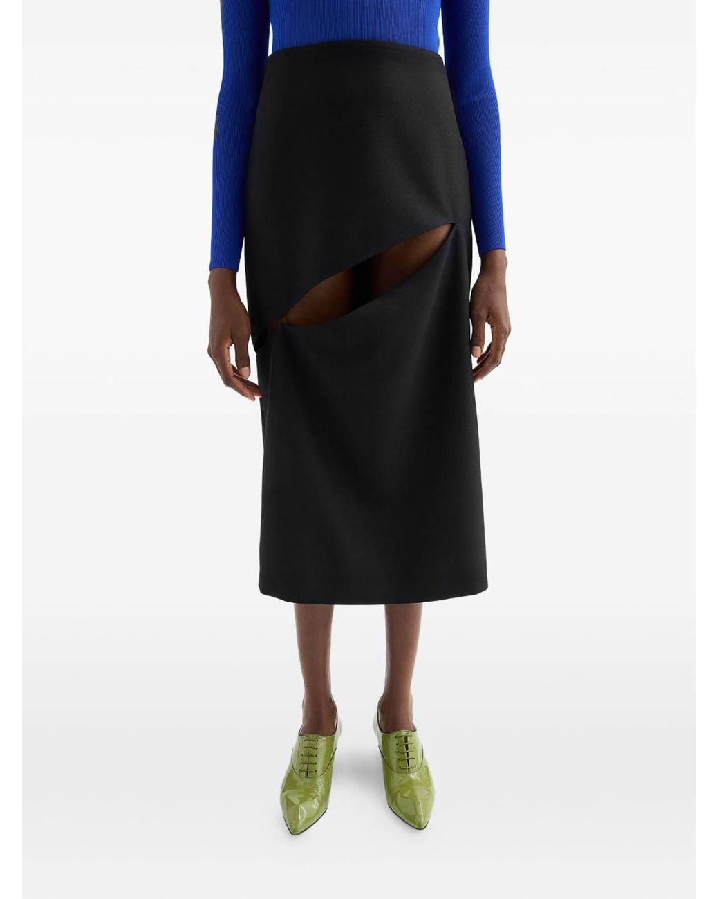 Jil Sander Black Wool Blend Skirt