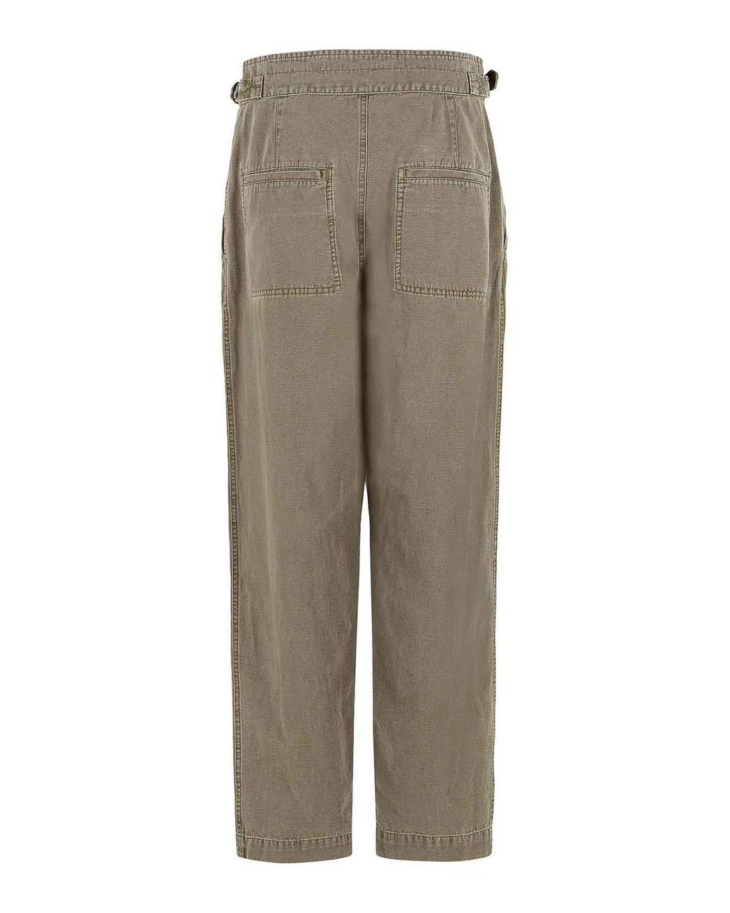 Isabel Marant Gray Neriah Cotton And Linen Pants
