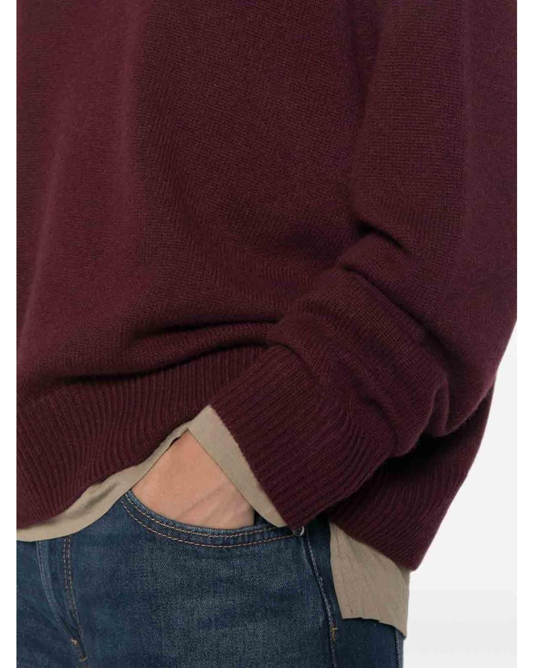 Soft Goat Red Wool Crewneck Jumper