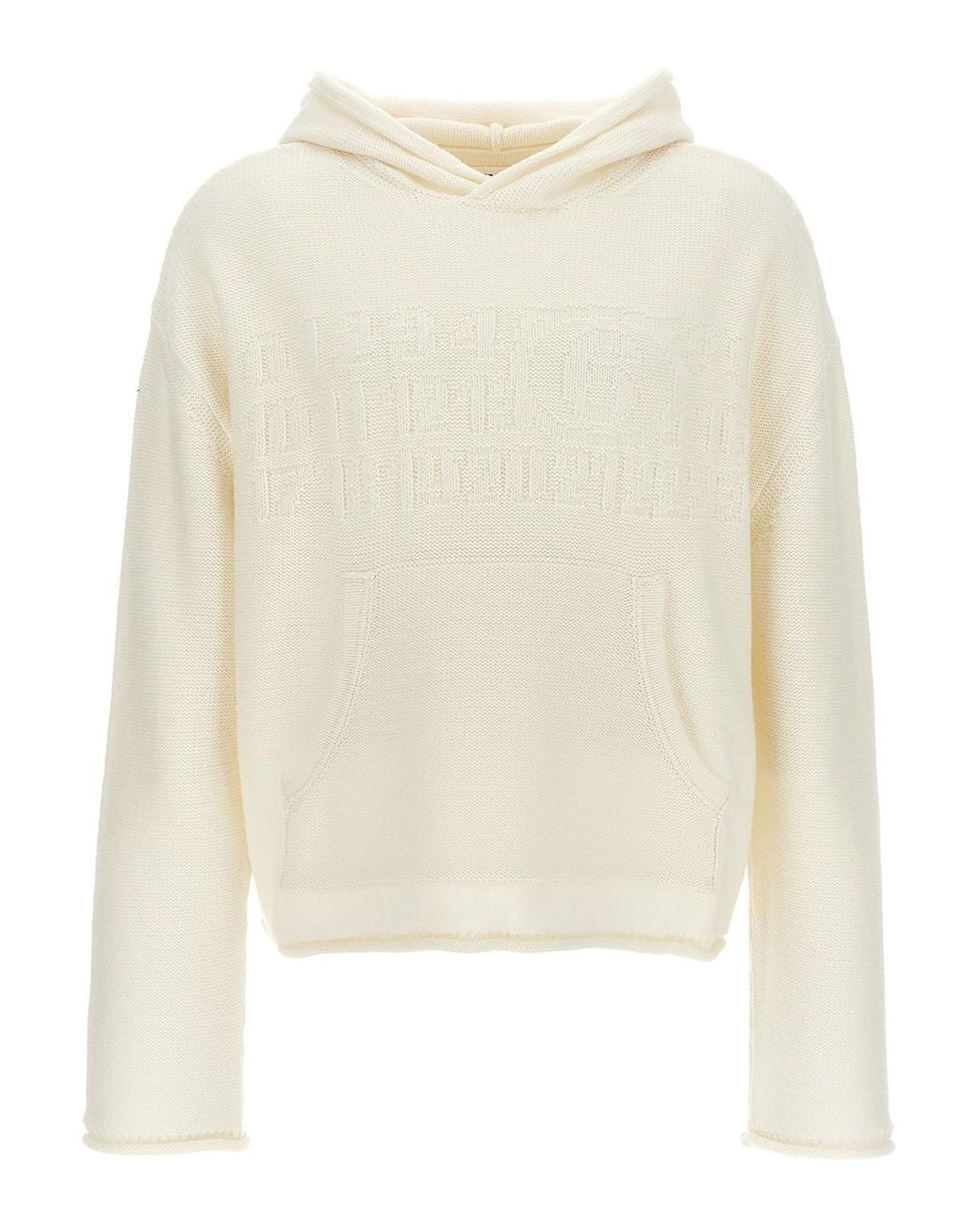 MM6 by Maison Margiela Natural Wool Knitted Hoodie for men