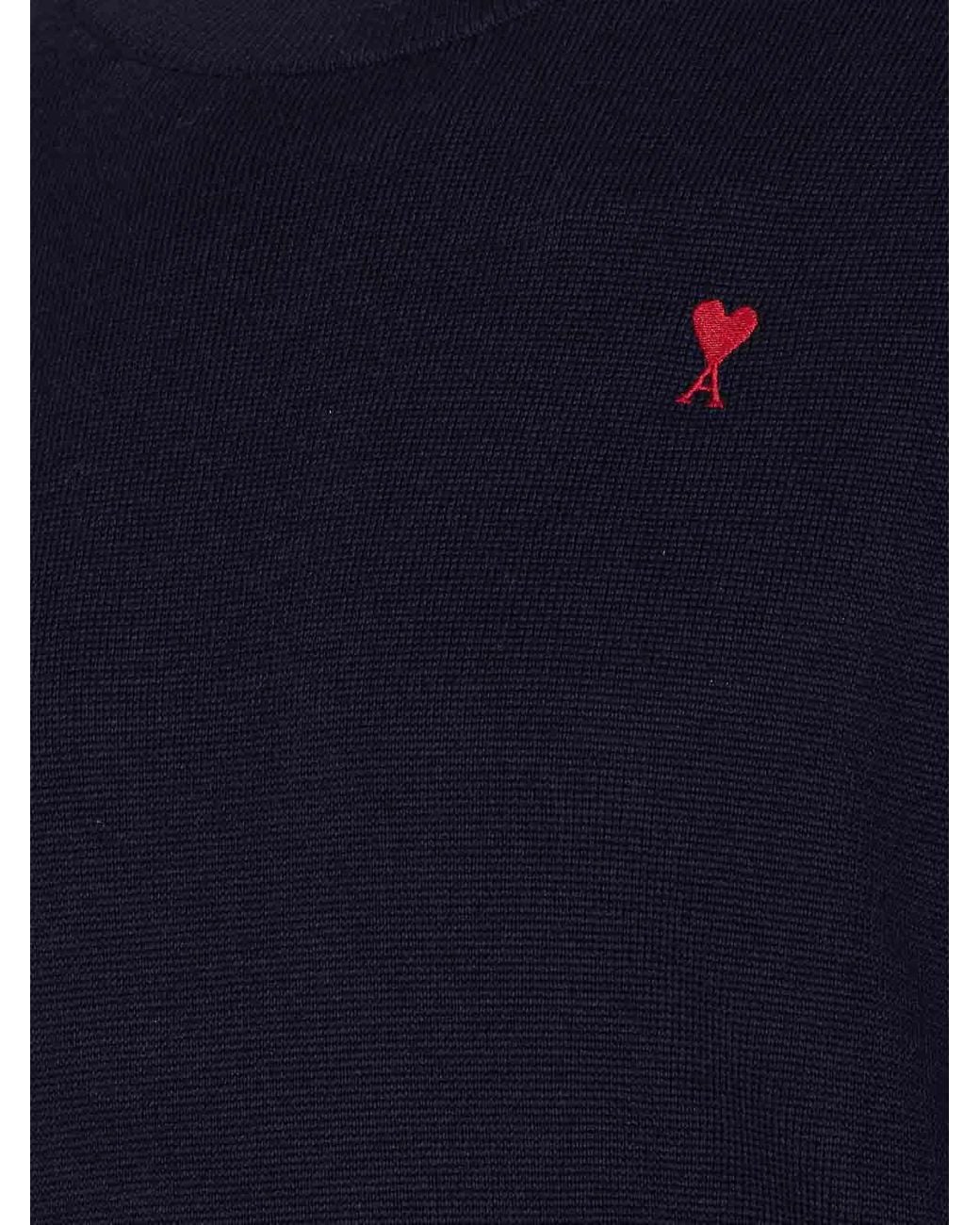 AMI Blue Ami De Coeur Sweater for men