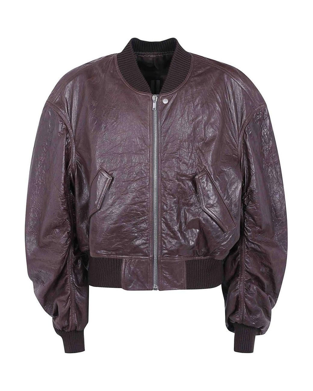 Rick Owens Purple Secchia Flight Padded Leather Jacket for men