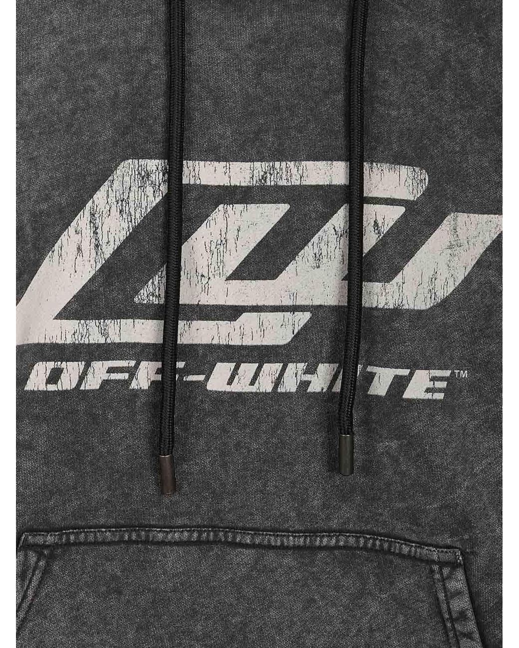 Off-White c/o Virgil Abloh Gray Racing Skate Hoodie for men