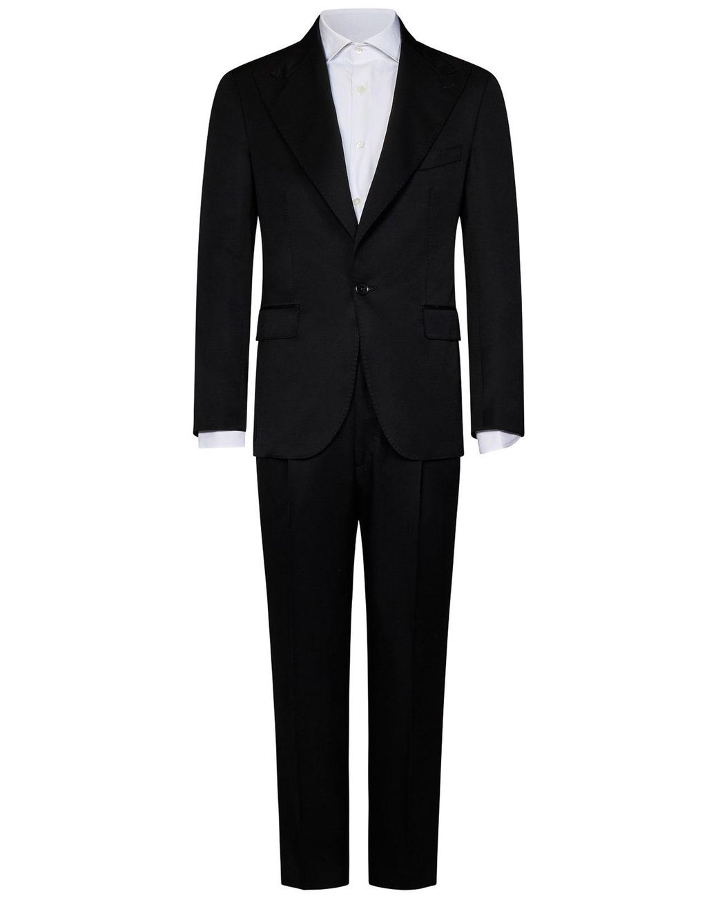 Franzese Collection Black Single-Breasted James Bond Suit for men