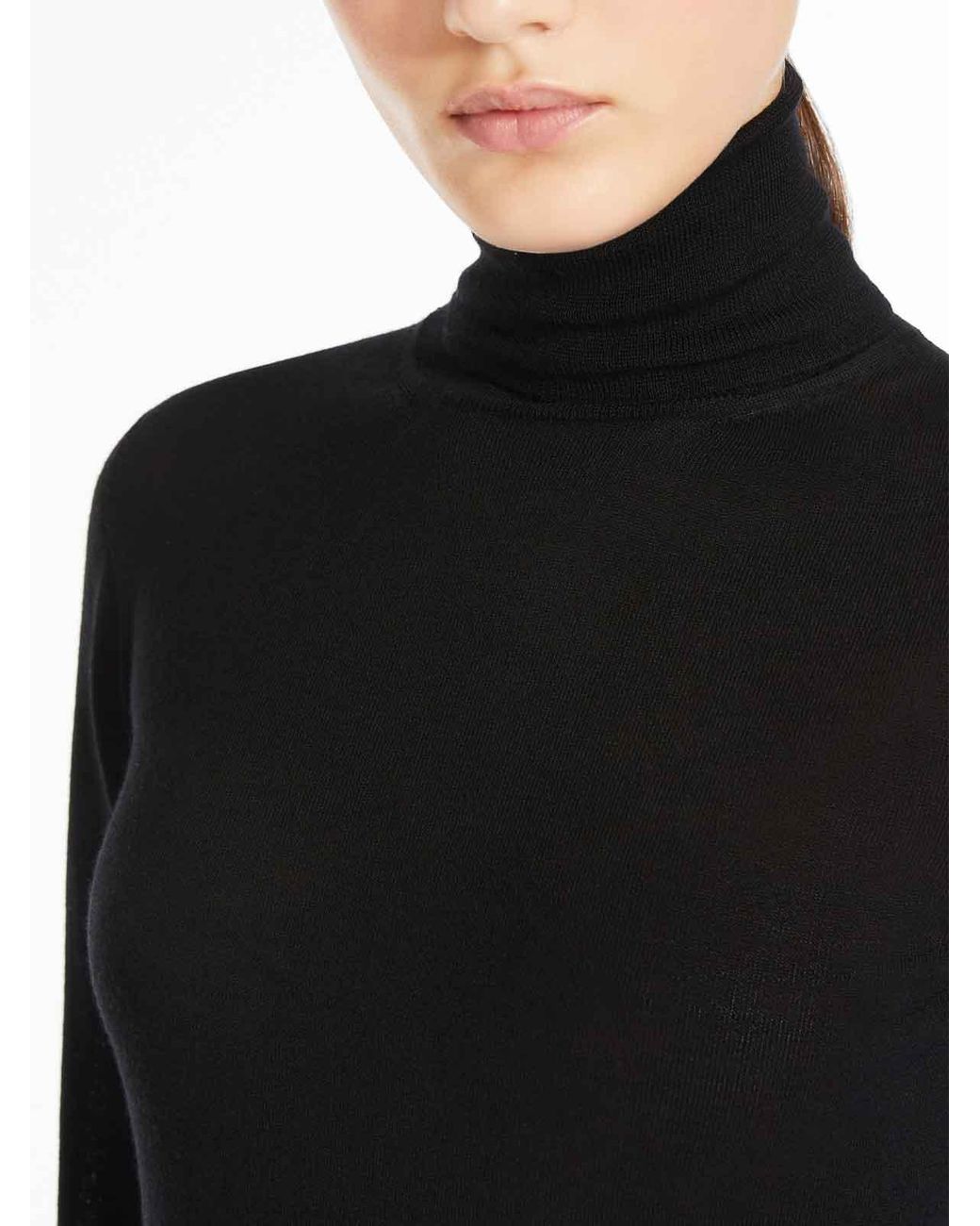 Max Mara Black Adda Cashmere Yarn Turtleneck
