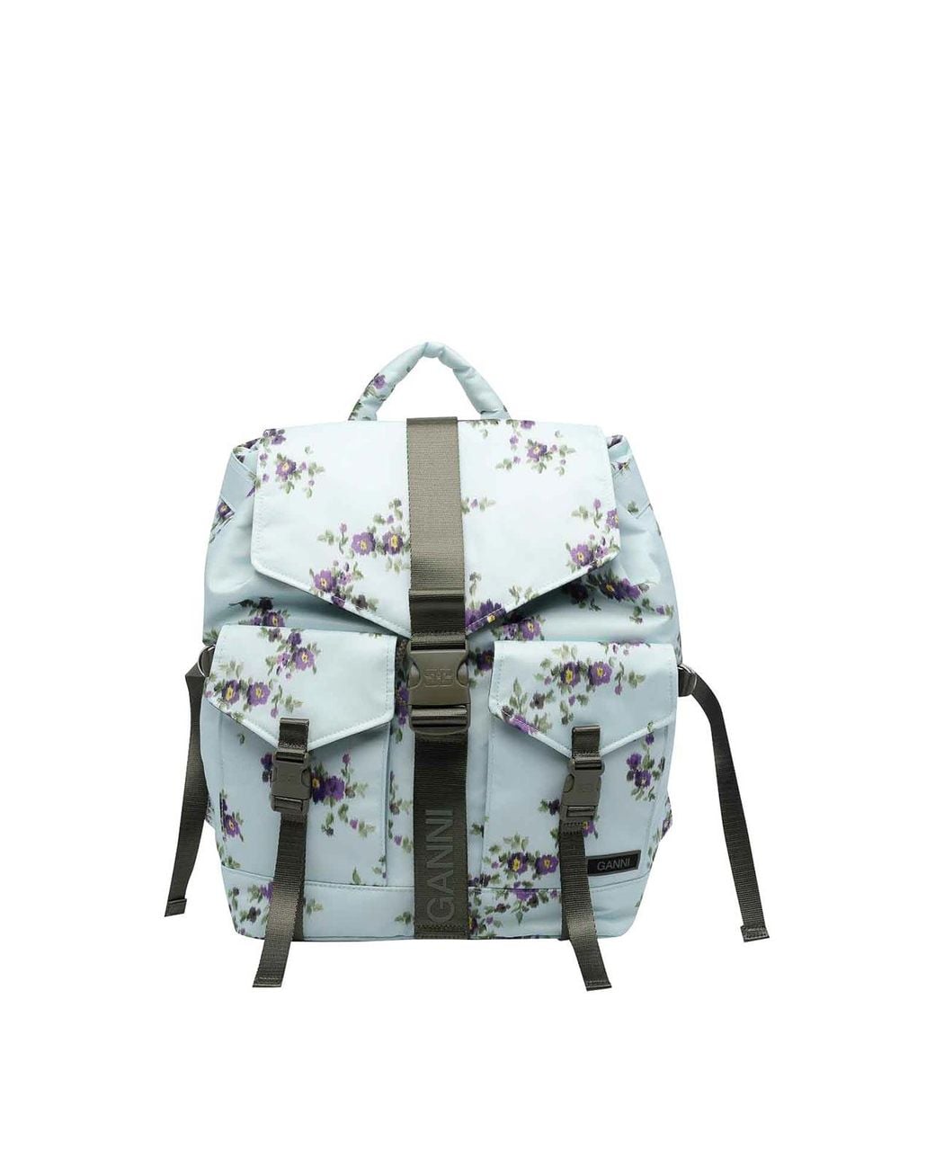 Ganni Blue Chiusura Con Fibbia E Coulisse