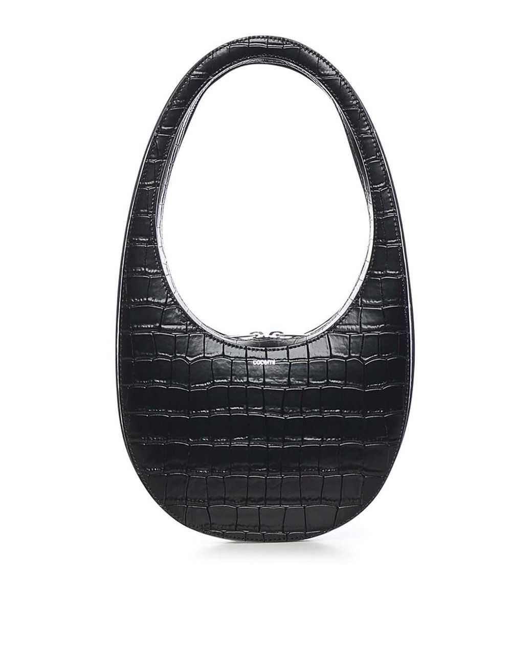 Coperni Black Croco Swipe Leather Shoulder Bag