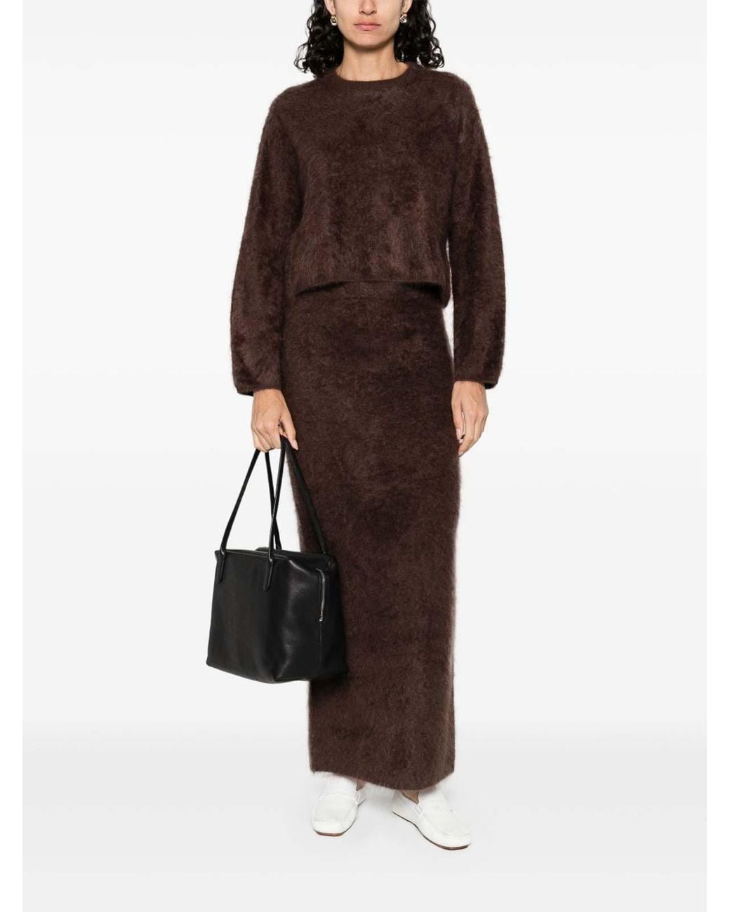 Soft Goat Brown Wool Crewneck Jumper