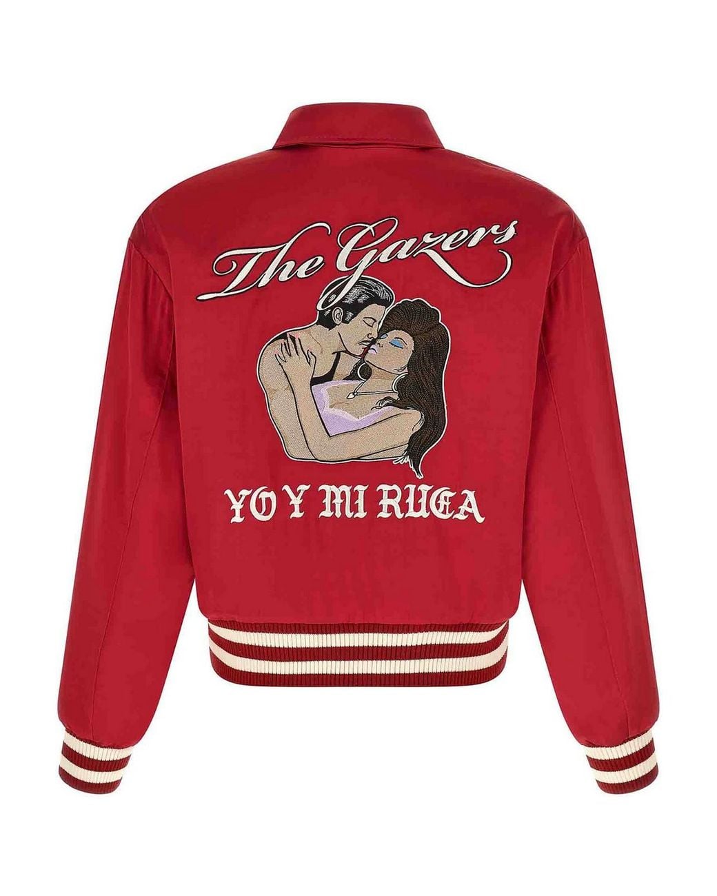 Second/Layer Red Aces Satin Club' Bomber Jacket for men