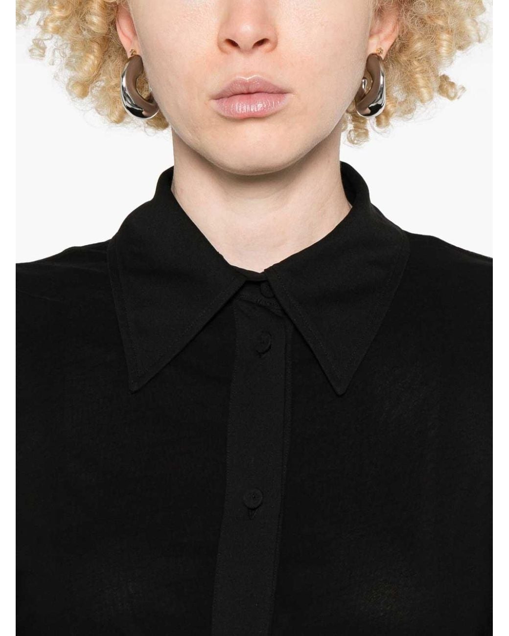 Jil Sander Black Double Layer Shirt