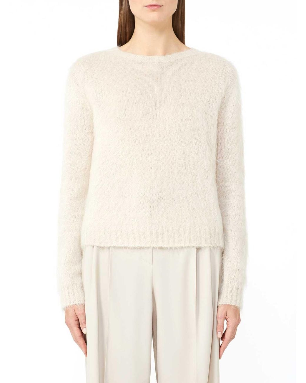 Max Mara White Crew Neck Sweater