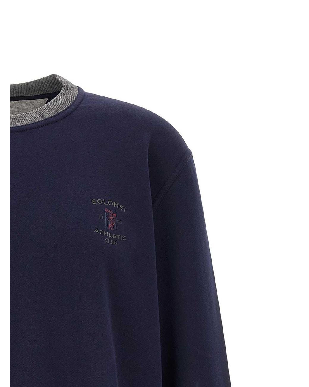 Brunello Cucinelli Blue Cotton Crew-Neck Sweatshirt for men
