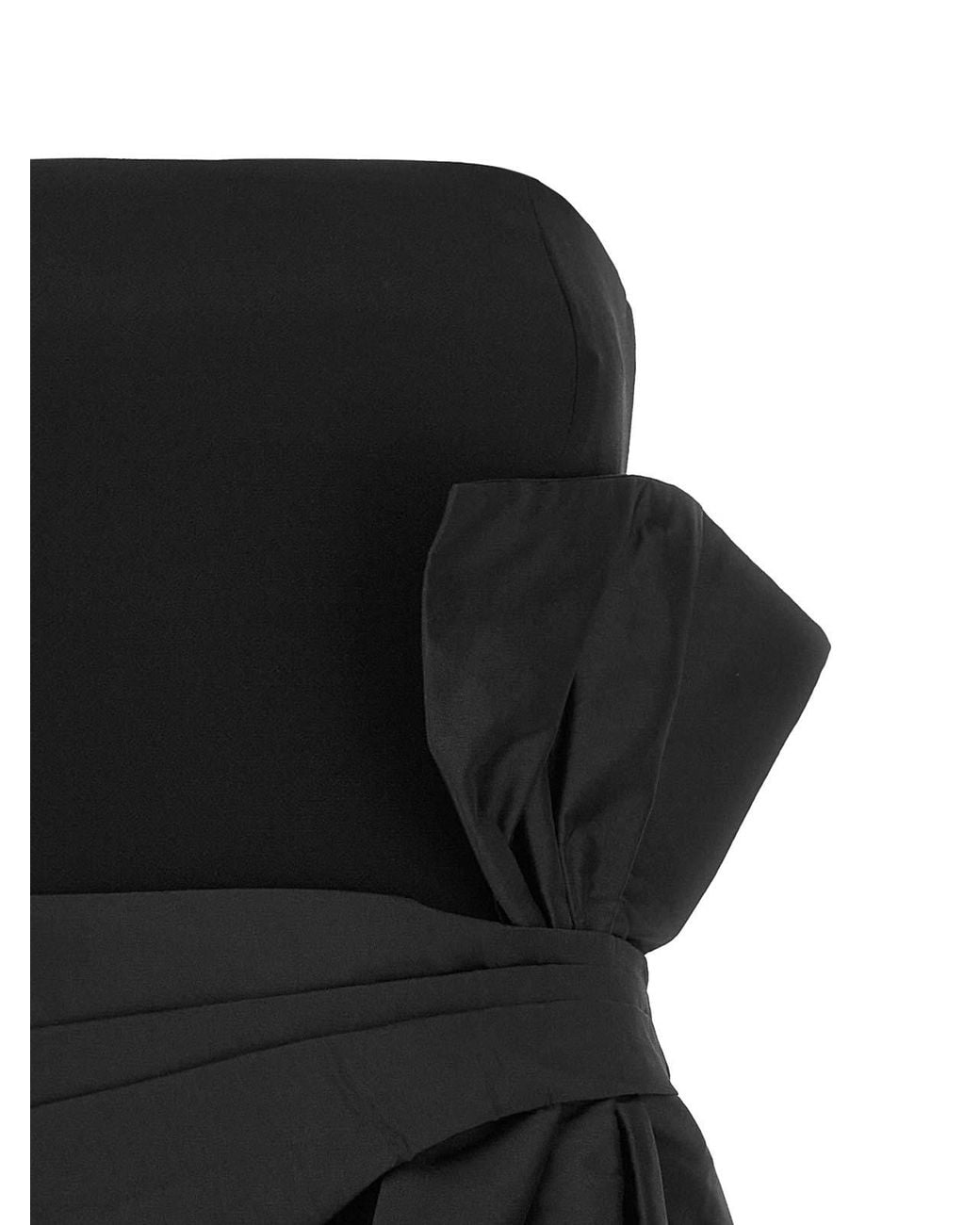 ROTATE BIRGER CHRISTENSEN Black Bustier Bow Technical Dress