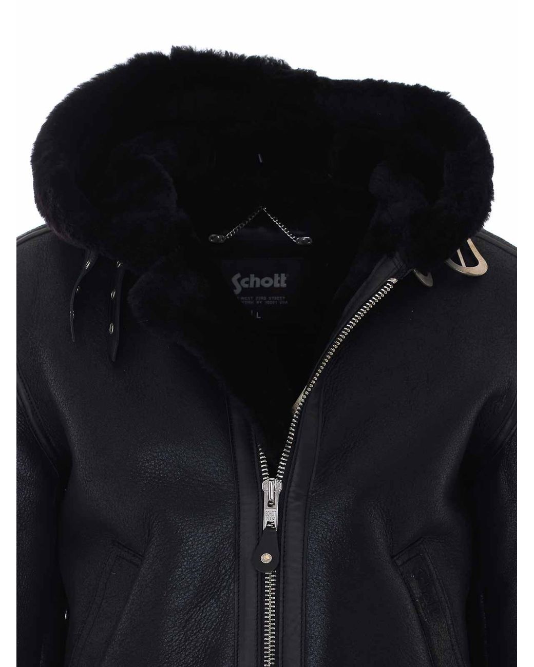 Schott Nyc Black Leather Jacket for men