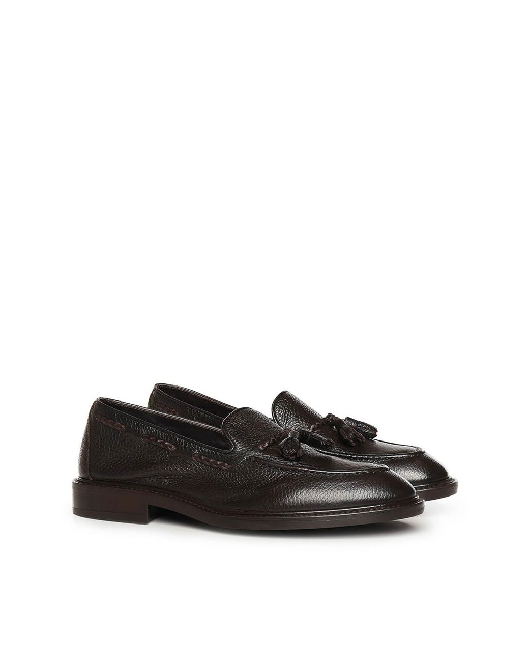 Alexander Hotto Black Hammered Leather Loafers for men