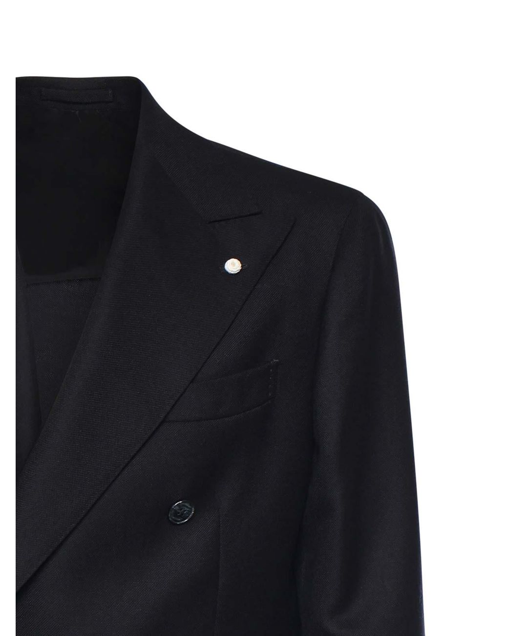 Lubiam Blue Double-Breasted Wool Blazer for men