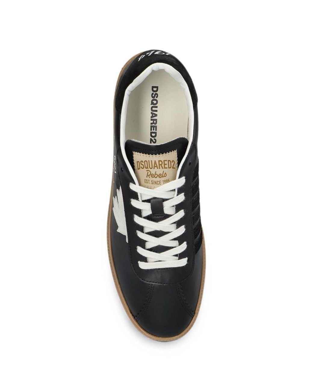 DSquared² Black Leather Sneakers With Laces for men