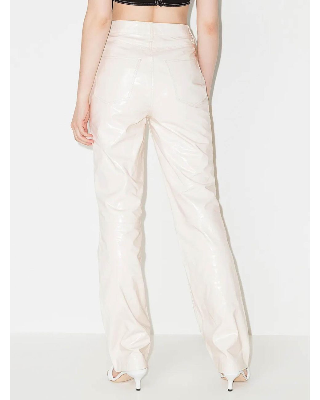 REMAIN Birger Christensen White Leather Pants