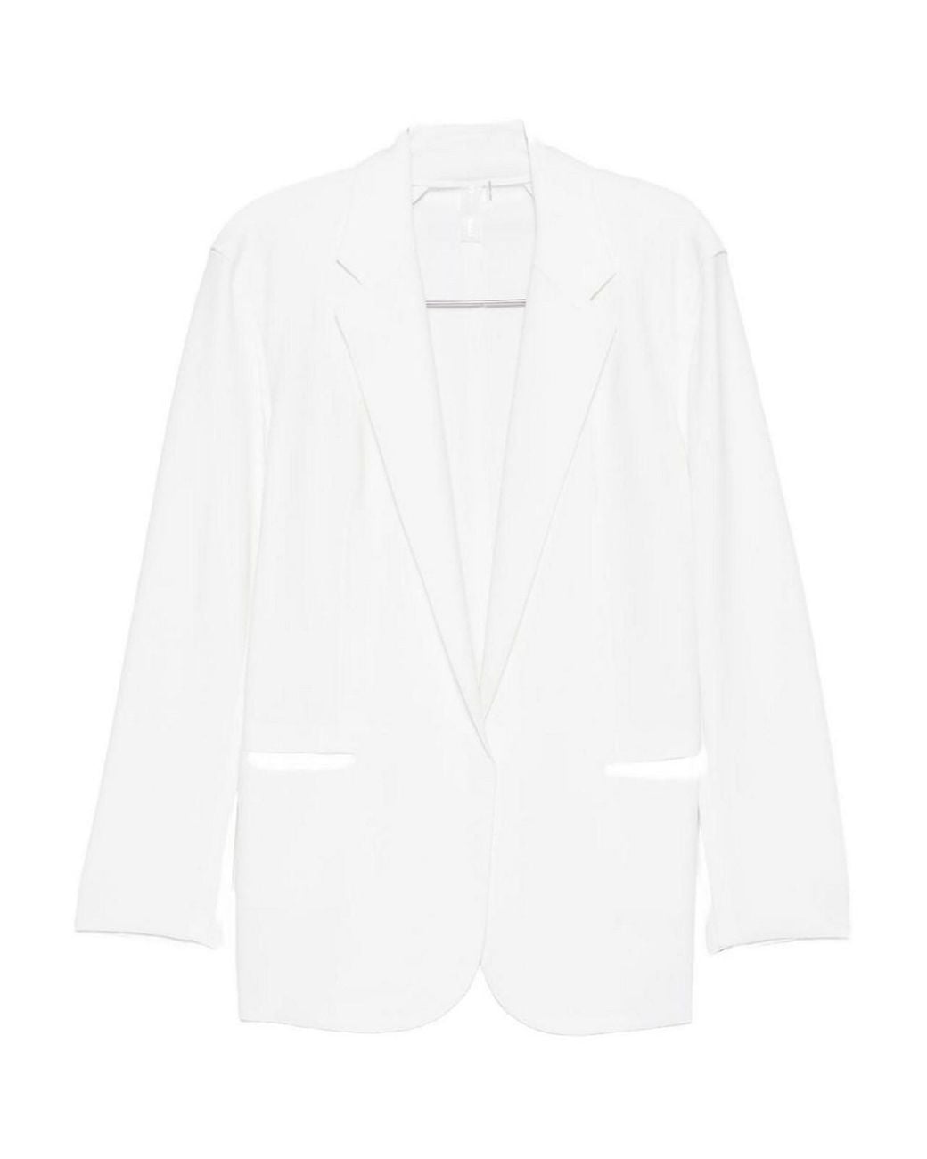 Norma Kamali White Oversized Single-Breasted Blazer Jacket