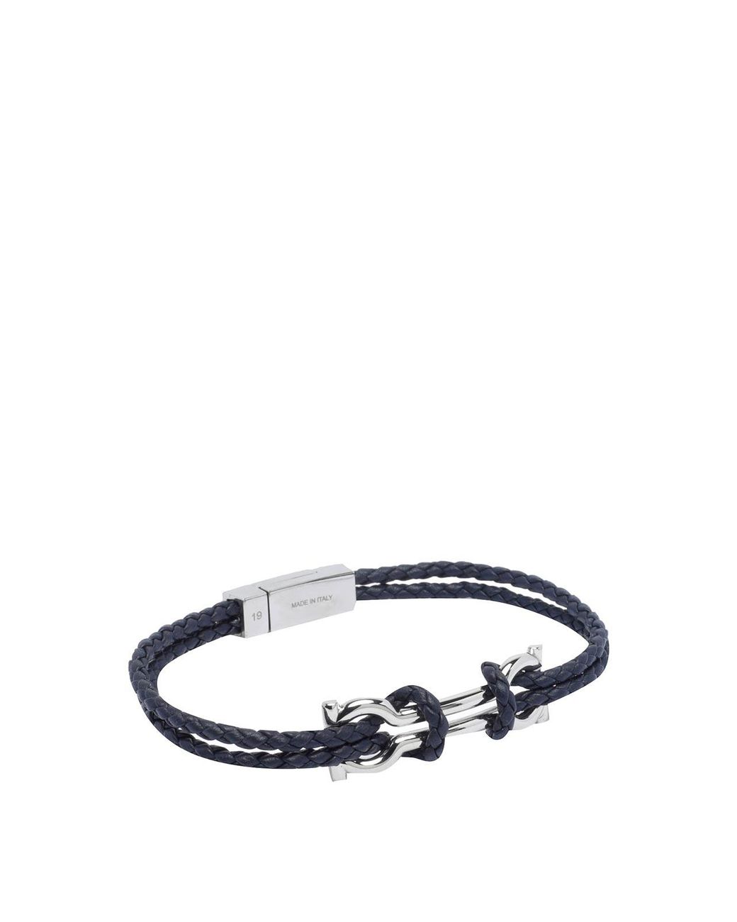 Ferragamo White Double Gancini Bracelet for men