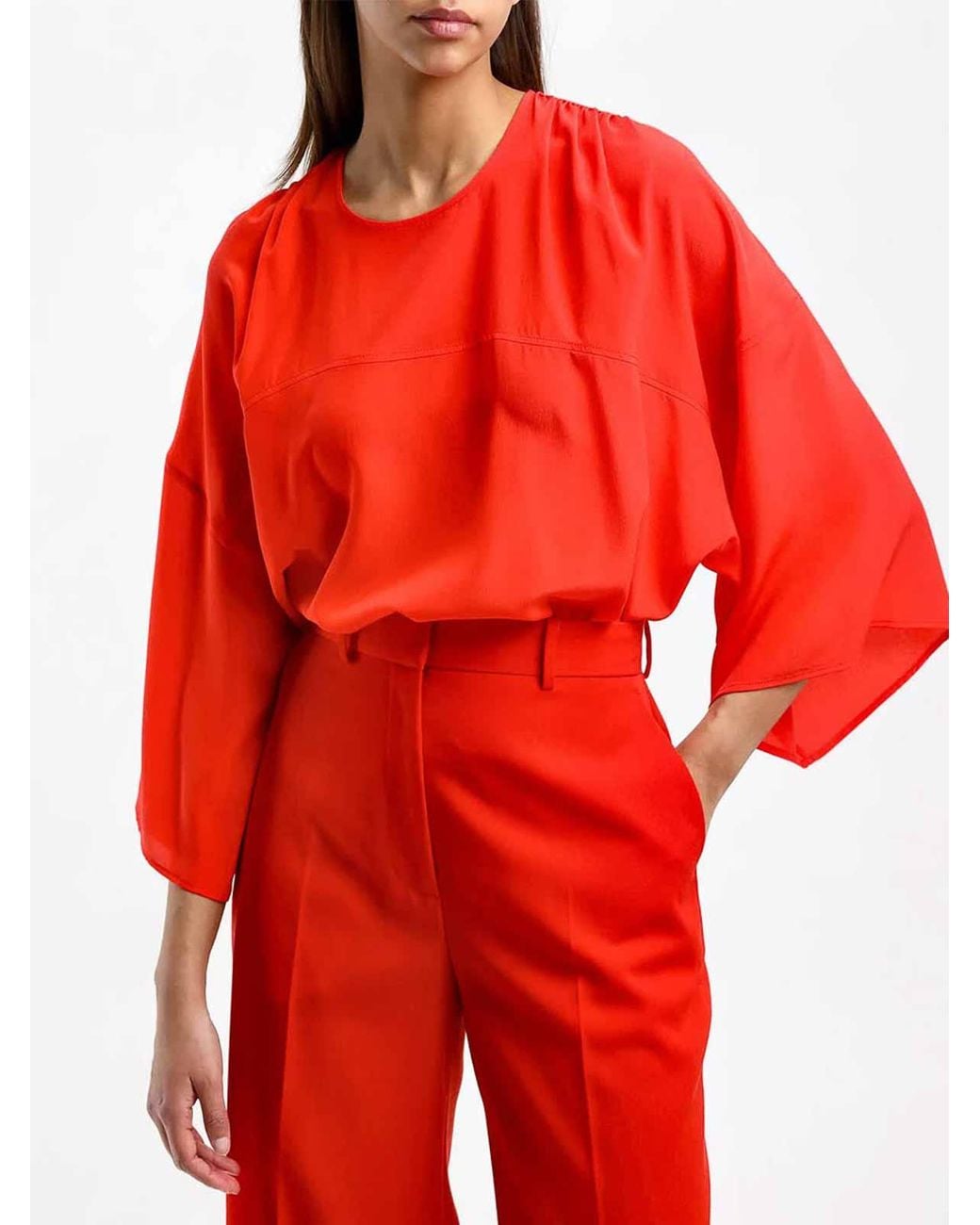 Lanvin Red Silk Blouse