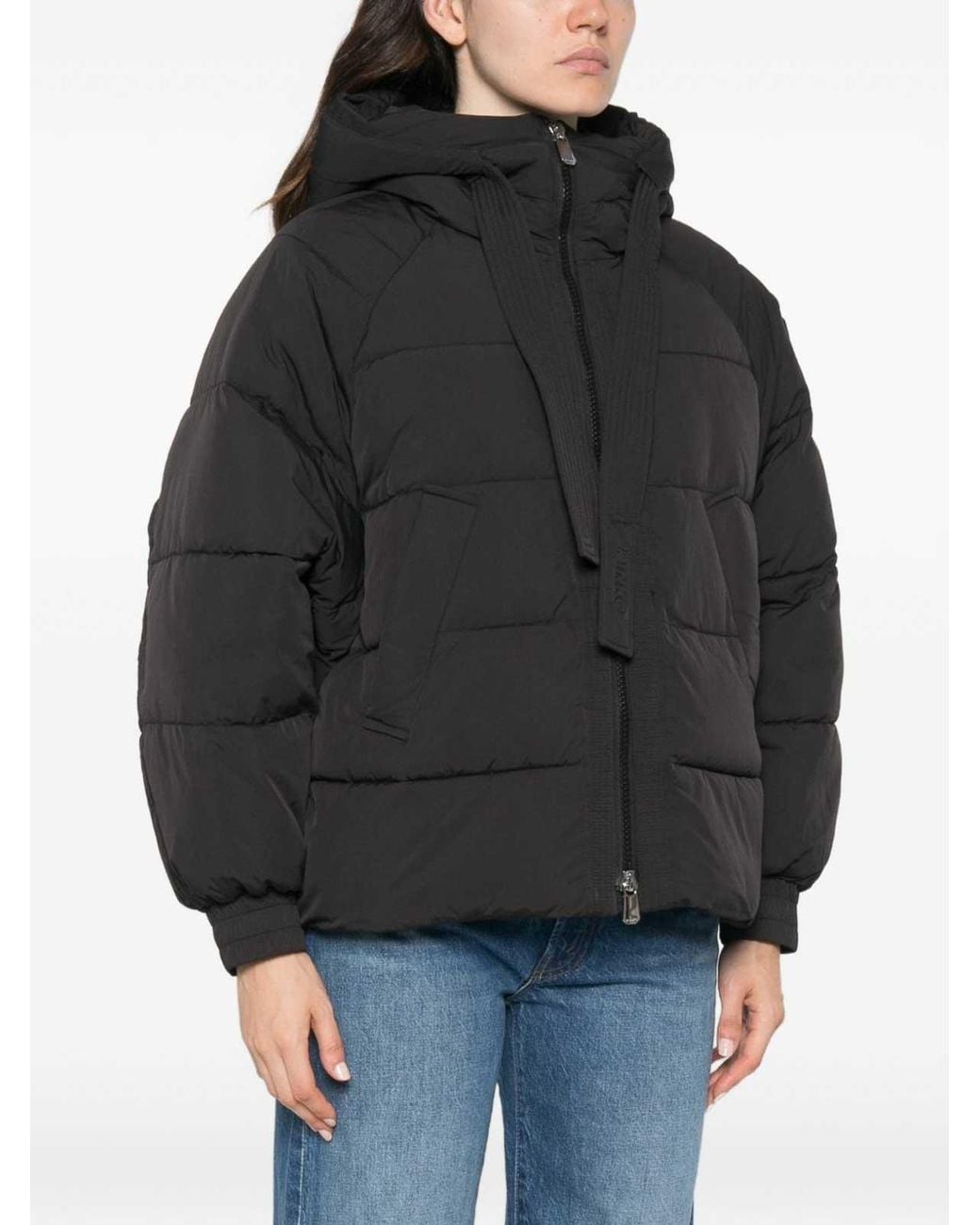 Pinko Black Hooded Puffer Jacket