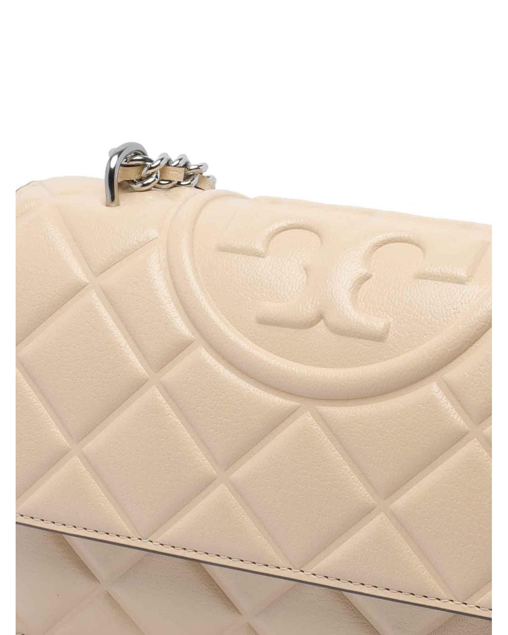 Tory Burch Natural Vanilla Small Fleming Shoulder Bag