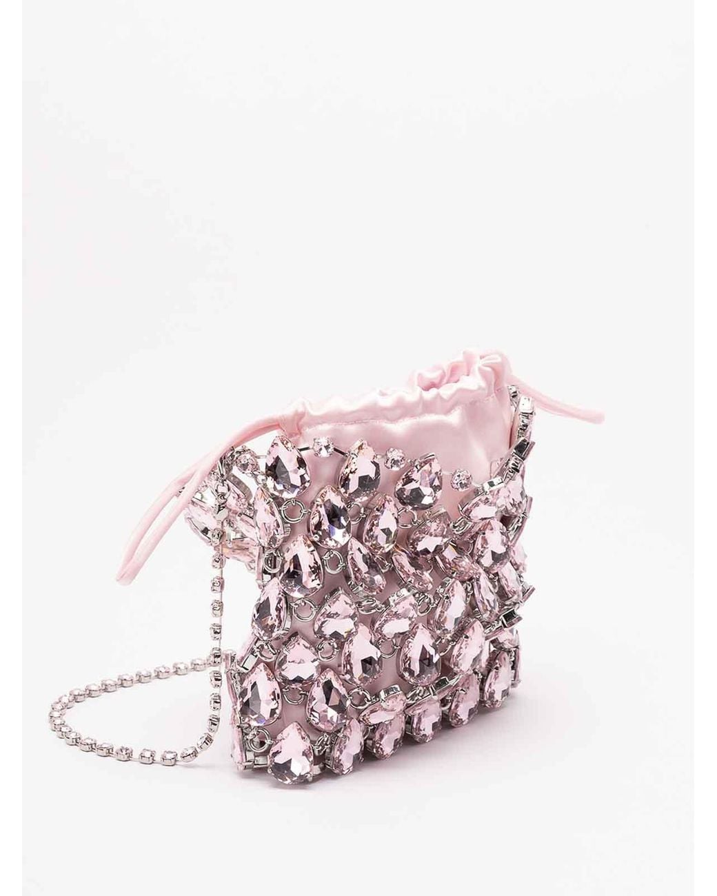 Self-Portrait Pink Crystal Chainmail Mini Bag