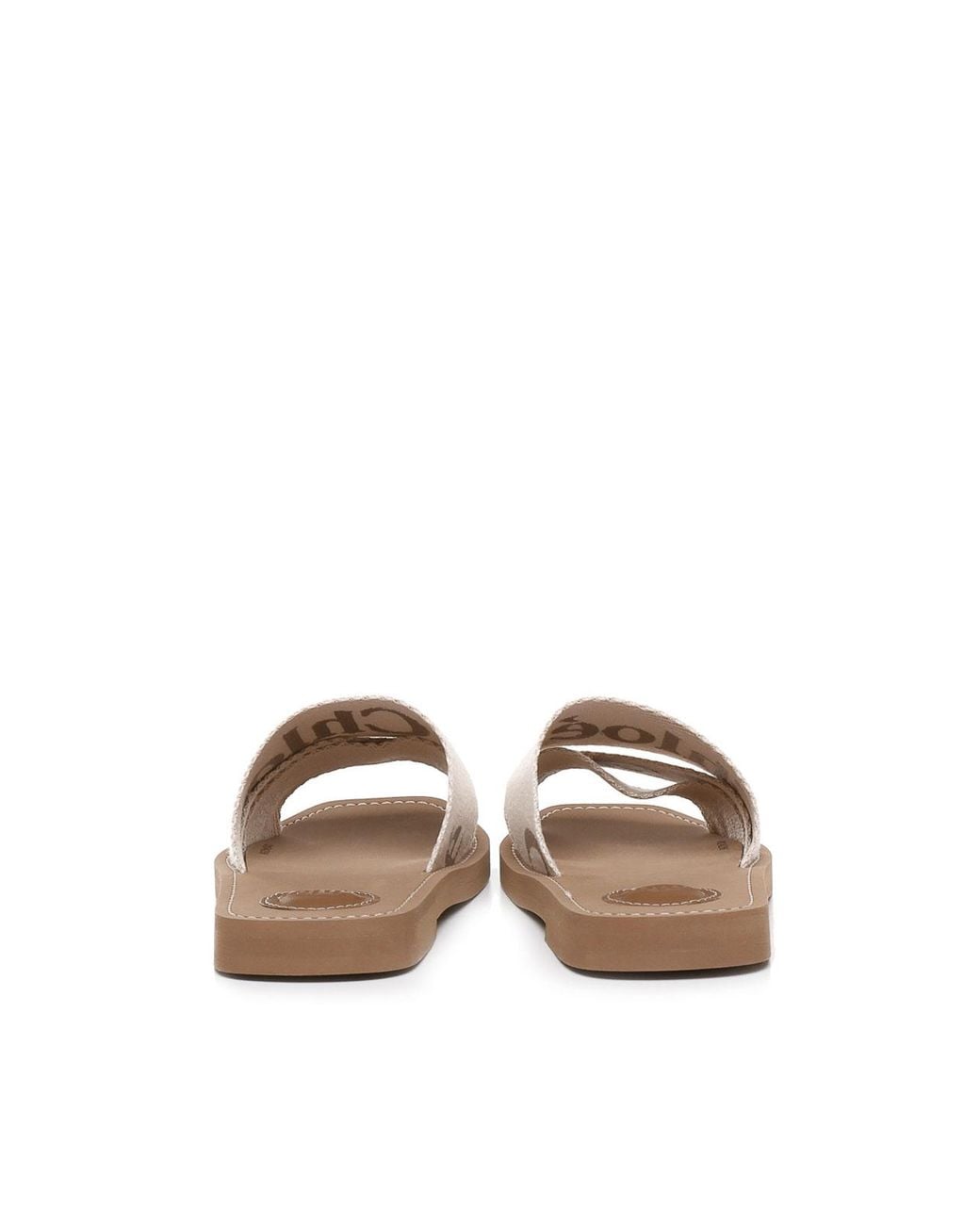 Chloé White Woody Flat Mules