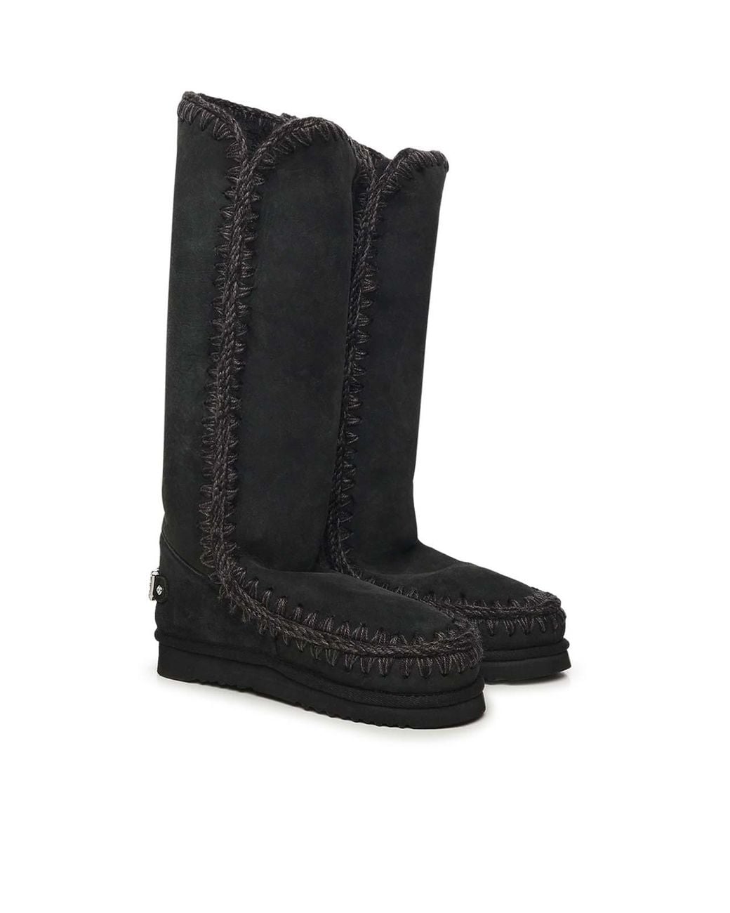 Mou Black Eskimo 40 Boots With Rhinestone Logo