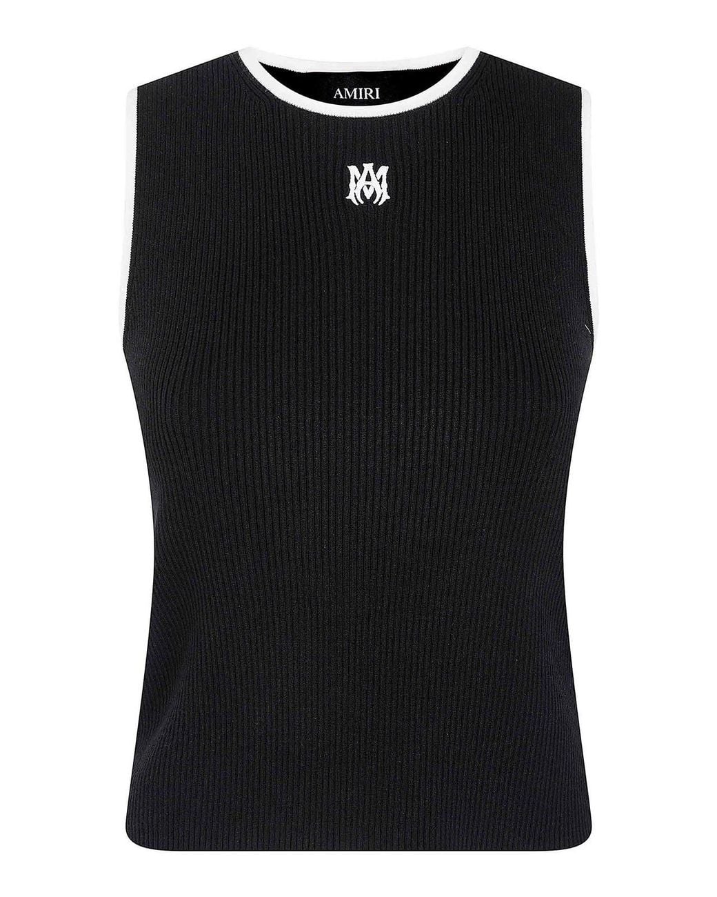 Amiri Black Ma Rib Knit Tank Top