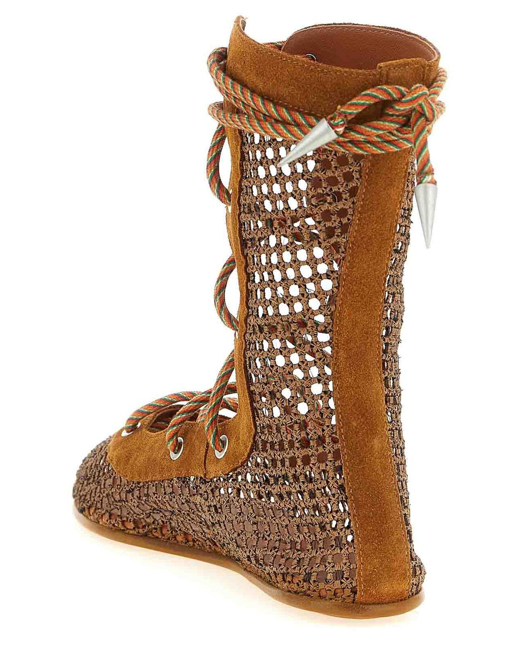 Kiko Kostadinov Brown Net Ankle Boots
